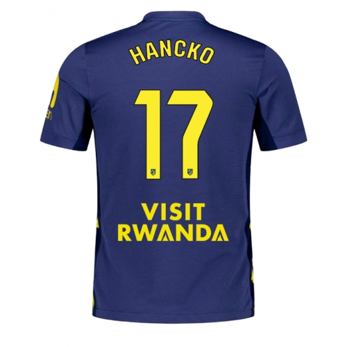 Billige Fotballdrakt Atletico Madrid David Hancko #17 Replika Bortedrakt 2025-26 Kortermet Billige Fotballdrakt Atletico Madrid David Hancko #17 Replika Bortedrakt 2025-26 Kortermet